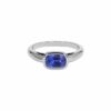 Blue Sapphire Silver Ring - Cushion Shape 1.09 Carat