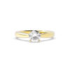 18K Yellow Gold Moissanite Ring Round Shaped 1.15 Carat