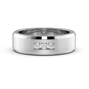 White Gold Mens Moissanite Ring