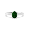 Emerald Stone Silver Ring - Oval Shaped 2.75 Carat
