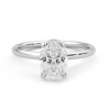 18K White Gold Moissanite Ring Oval Shaped 2.01 Carat