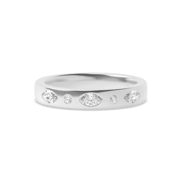 Shope White Gold Mens Moissanite Ring