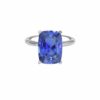 Blue Sapphire Silver Ring - Cushion Shape 1.38 Carat
