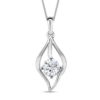 Premium Leafy Pattern White Gold Diamond Pendant