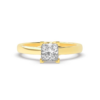 18K Yellow Gold Moissanite Ring Princess Cut 1.00 Carat