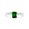 Emerald Stone Silver Ring -  Emerald Cut 2.05 Carat