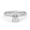18K White Gold Moissanite Ring Oval Shaped 2.10 Carat