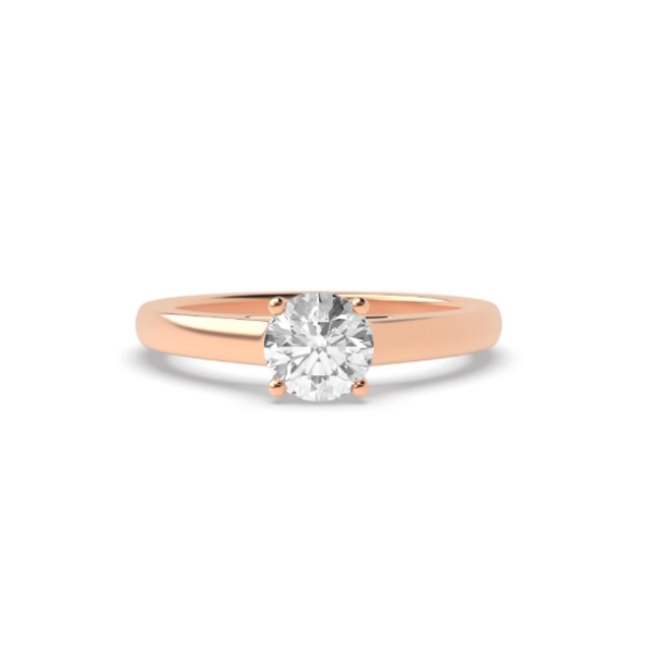 Rose Gold Diamond Ring - Round Shaped 1.75 Carat