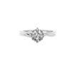 18K White Gold Moissanite Ring Round Shaped 1.32 Carat